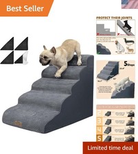 5-Step Dog Stairs for 23 Inch High Beds 20-30 Inch Couch Bed, Non-Slip Bala...