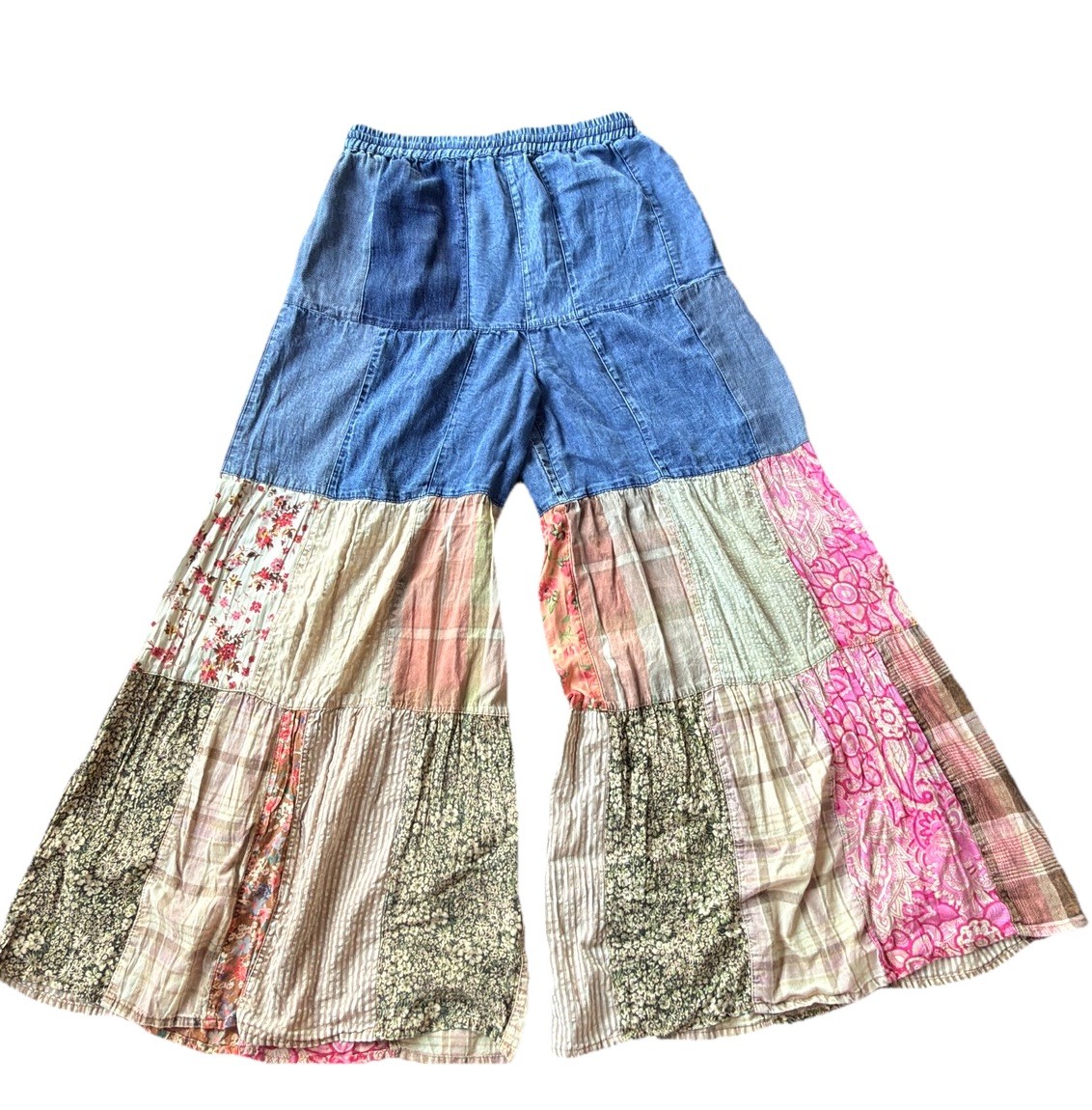 Young Thread Pull On  Denim Patchwork Pant Small … - image 3