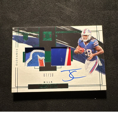 Panini Impeccable Football Elegance James Cook Bills co card Auto Patch RC /10 