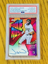 2025 Topps Chrome Jacob Wilson Rookie Rush Auto Red /5 PSA Auto 10