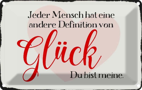 Blechschild 20X30 Cm Jeder Mensch GlüCk Du Bist Meine Spruch Zitat Deko Geschenk-image