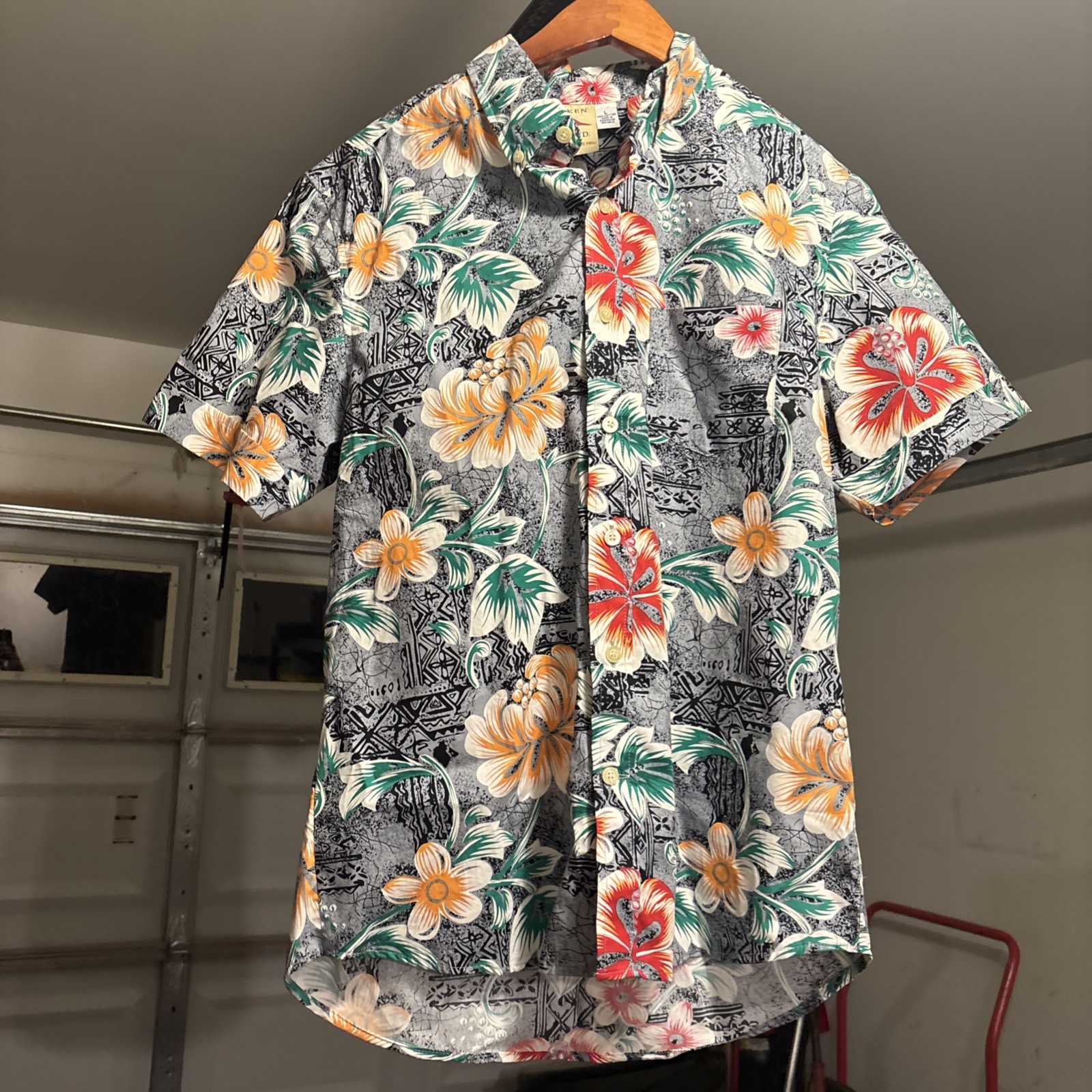 Rare Vintage Ken LTD Men’s Flower Shirt Floral Cotton Size Large. Dominican. 218 image 6