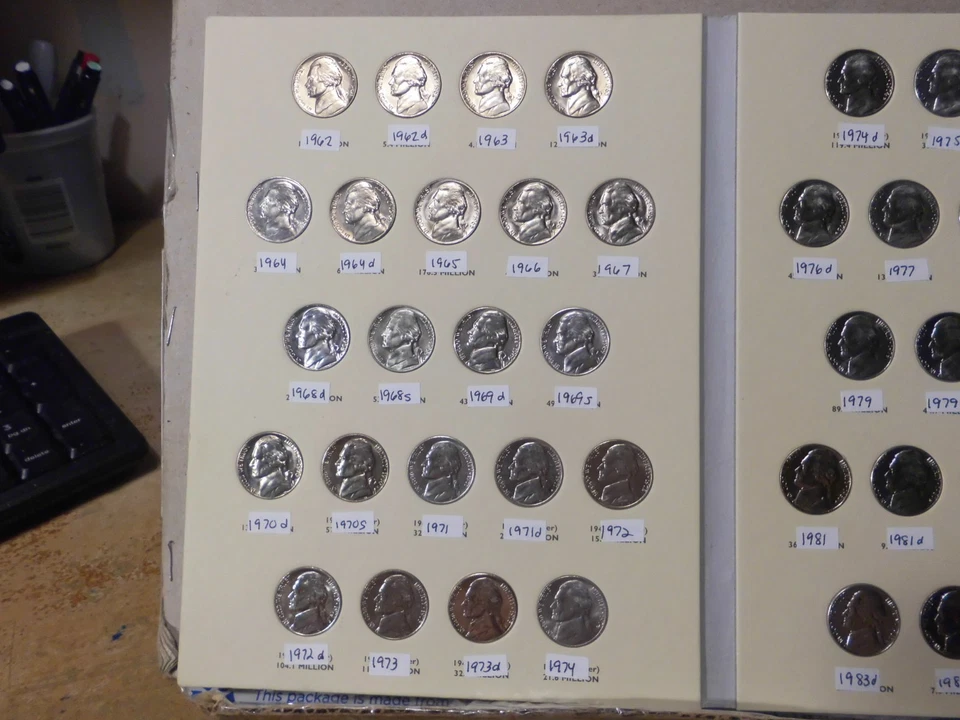 1962 - 1995 JEFFERSON NICKELS COLLECTION COMPLETE  - ( ALL UNC COINS ) #ATX443 - Image 2 of 4
