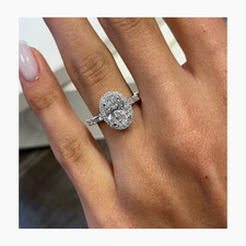 Oval Cut 3.50Ct 950 Platinum Lab Grown Diamond/CVD Women's Engagement Ring 8 6 7