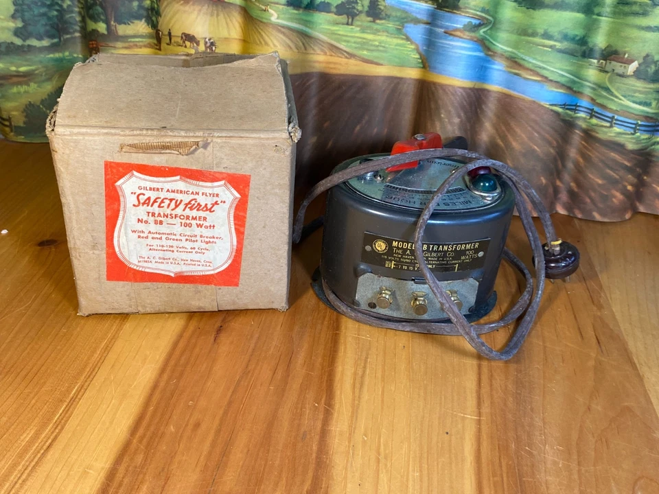 Vintage American Flyer Safety First Transformer No. 88 100 Watt im Originalkarton