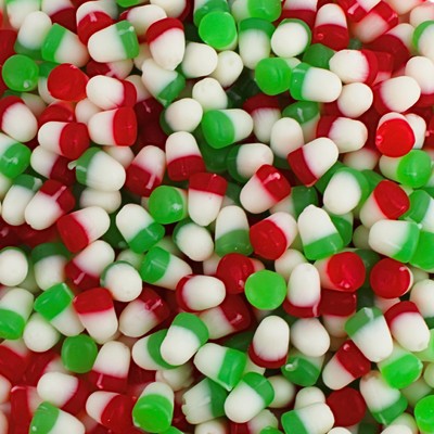 Holiday JuJu Drops - Festive Christmas Gummies, Cherry and Lime Flavored Chri...
