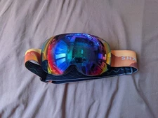 ShadyRays Snowboarding ski goggles Blue Red Orange Lens, Nice Condition 