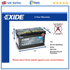 Battery fits PORSCHE CAYMAN BOXSTER 911 928 Exide 110 800A 85Ah Quality