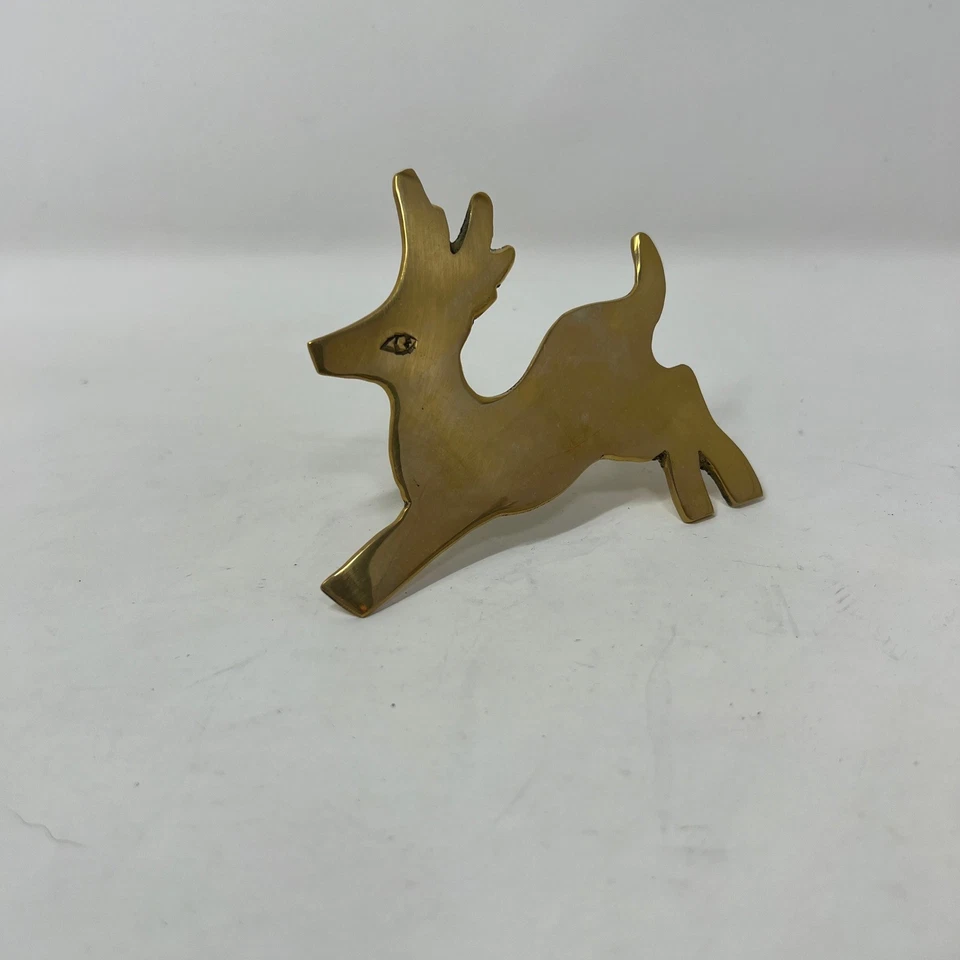 Juego de 4 servilletas vintage de latón para reno decoración de mesa de Navidad Foto 3 de 4