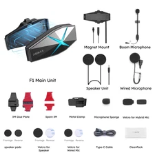 F1 Mesh Motorcycle Intercom AI Voice HD 40Mm Speakers 1250Mah Battery Pro-Level 