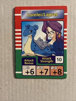 Pokemon Master Trainer Board Game 1999 Replacement Rival Card Lorelei/lapras