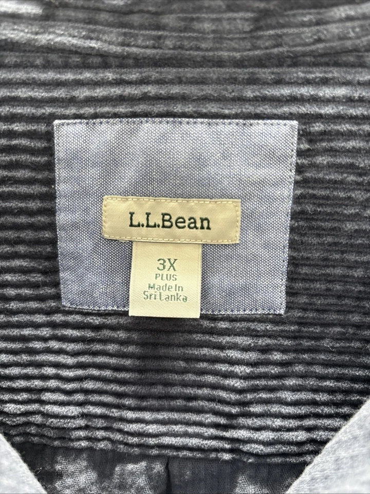 LL Bean Women's 3X Plus Wide Wale Corduroy Button Down Shirt Blue Gray Cotton - Image 4 of 4