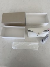 Vaurnet Sunglass Case and Cloth--White Leather BRAND NEW, NEVER USED