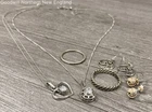 Sterling Silver Jewelry Lot w. Sparkle Stone Pendants Triskele Earrings 12.70g