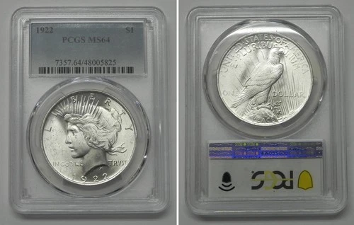1922 Peace Dollar, PCGS MS64  #5825