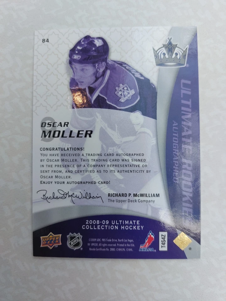 2008-09 Ultimate Collection #84 Oscar Moller RC Rookie Autograph 009/399 - Image 2 of 2