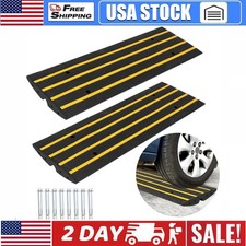 2Pack Rubber Driveway Gutter Slope Ramp 48in Rubber Curb Ramps for Driveway