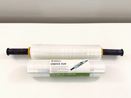 JoBond Stretch Wrap Film 15โ Inch x 1000โ Feet, with Handles 2 Pack