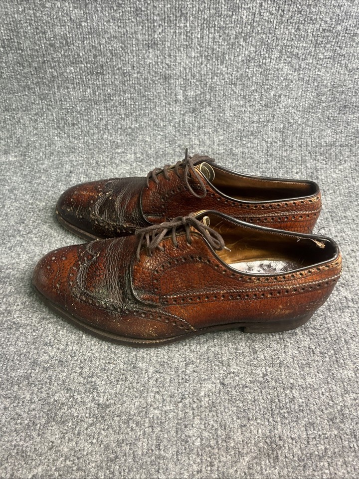 Vintage O’sullivan Men’s Brown Wing Tip Oxford Imperial Shoes Sz 9.5 D ...