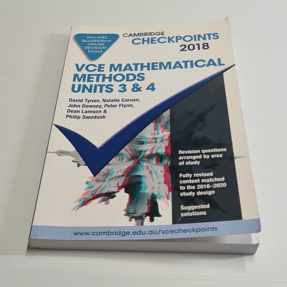 Cambridge Checkpoints VCE Mathematical Methods Units 3&4 2018 - Image 2 of 4