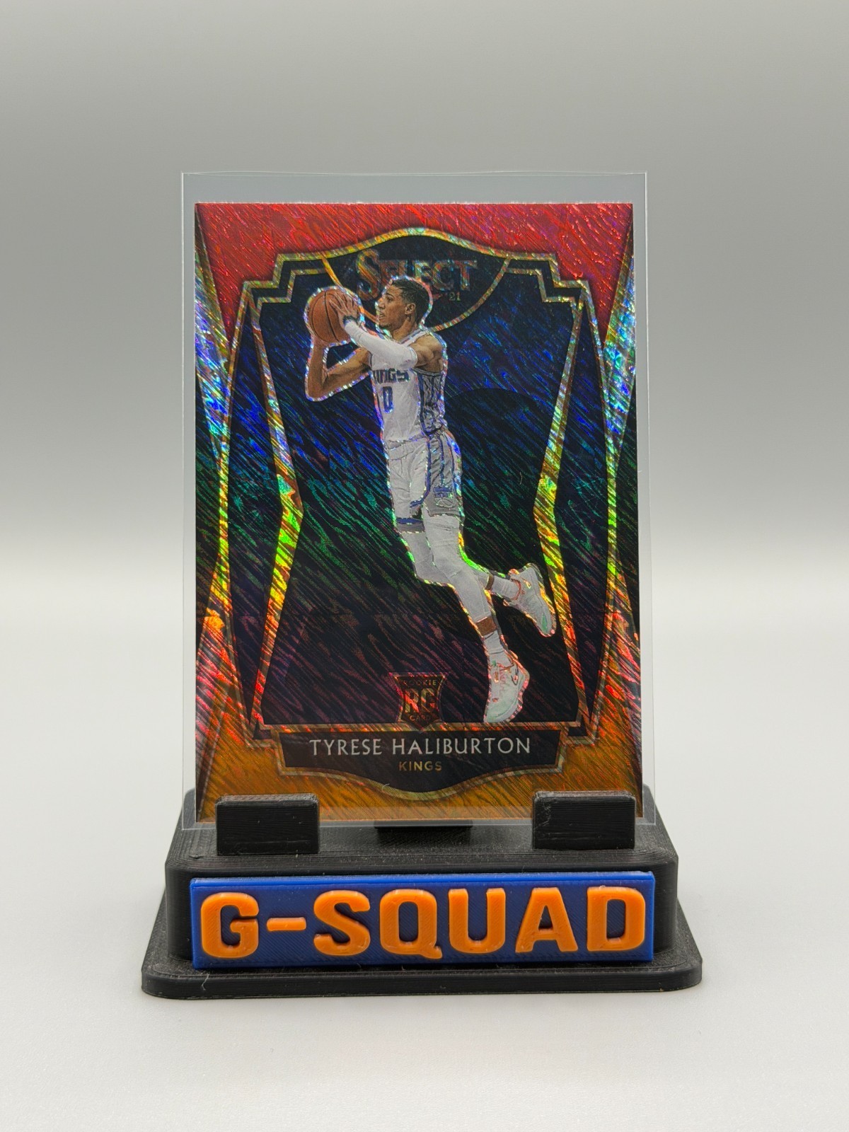 2020-21 Panini Select #189 Tyrese Haliburton Red White Orange Shimmer RC