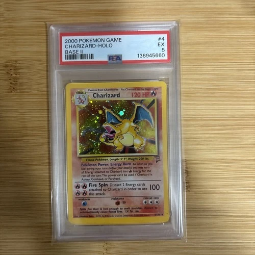 2000 POKEMON BASE SET 2 #4 CHARIZARD-HOLO PSA 5