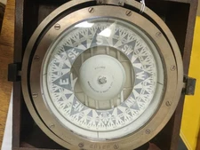 1923 Hutchinson Boston Ship Compass 7" Ritchie w/ Mahogany Box Antique!