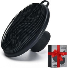 Face Scrubber,Silicone Scrubber for Men Women,Third Large, Black