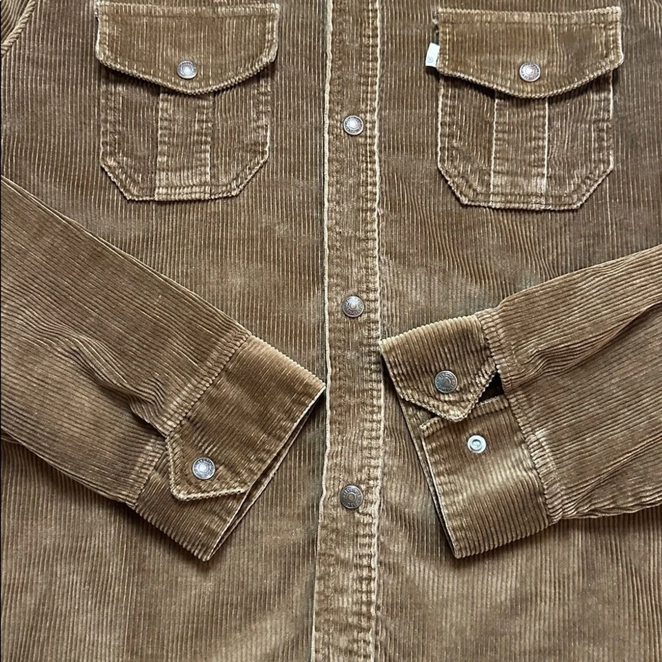 De Colección Rara 70’s Levi’s Para Hombre Levi’s Hombres’s Pana Camisa Chaqueta Marrón EE. UU. Talla XL Foto 4 de 4