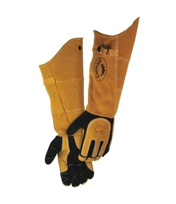 Caiman 1878-5 1878 Welding Gloves, Size Lrg Extended Gauntlet Cuff, Wing Thumb, 