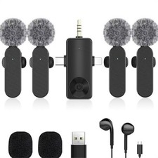 3 in 1/Four in one Wireless Lavalier Microphone for iPhone,iPad,Android,Camer...