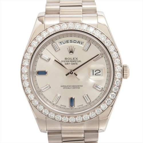Rolex Day-Date Ⅱ 218349 WG WG AT Silver-Face