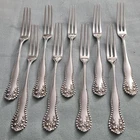Set of 9 antique Gorham Lancaster sterling silver strawberry / berry forks