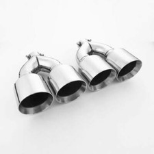 Bolt On Exhaust Tips 2.25 Inlet Quad 4.5 Out Angle Cut Double Wall 11.81 L