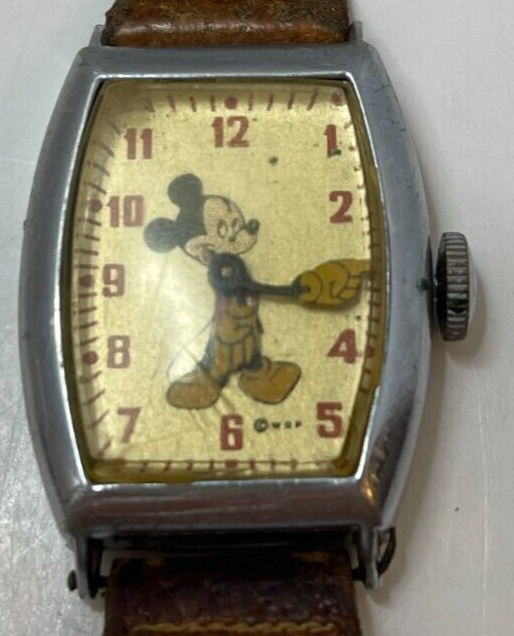 Vintage 1940s US Time Mickey Mouse Men's Watch for Parts or