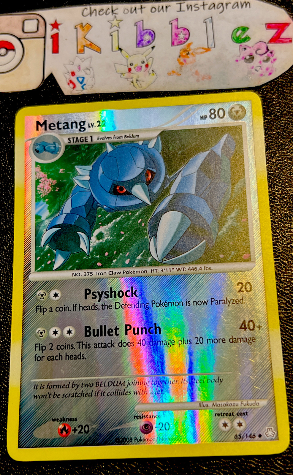 Metang 65/146 LP Reverse Holo Diamond & Pearl Legends Awakened Pokémon Card!