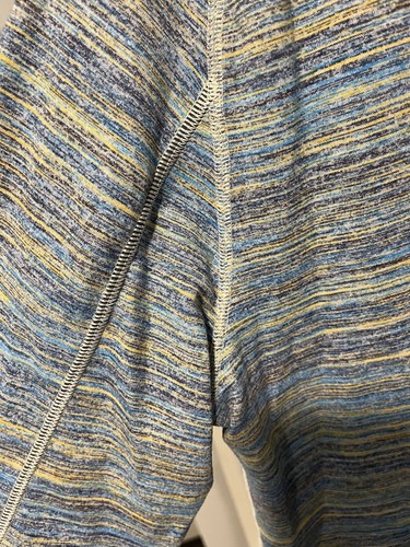 Lululemon 1/4 ZIP Men’s Shirt Long Sleeve Large Aqua Heathered Henley Workout - Picture 7 of 11