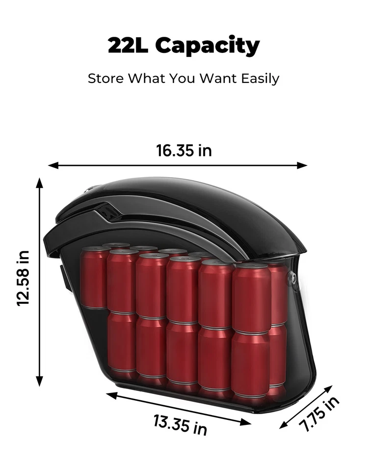 Alforjas rígidas universales para motocicleta 22L bolsa de equipaje para Dyna V-Rod Vstar 650VTX Foto 3 de 4