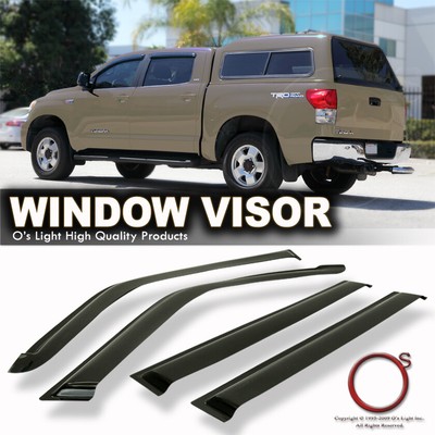 Fit 07-12 Toyota Tundra CrewMax Window Vent Sun Shade Rain Guard Wind