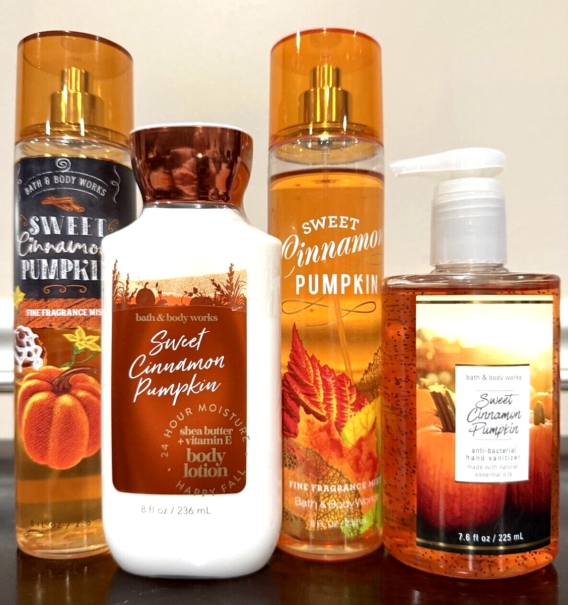 Bath & Body Works Lot of 4 SWEET CINNAMON PUMPKIN Mists~Lotion
