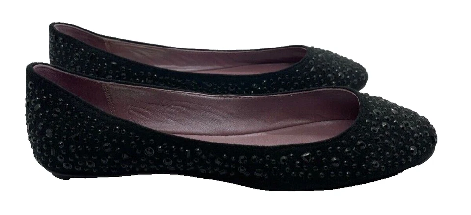 Zapatos planos Luxury Rebel “Miki”, pedrería negros/negros, para mujer talla 7 EE. UU. Foto 3 de 4