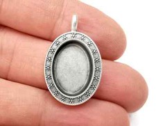 Flower Oval Pendant Blanks, Resin Bezel Bases, Mosaic Mountings Dry flower Frame