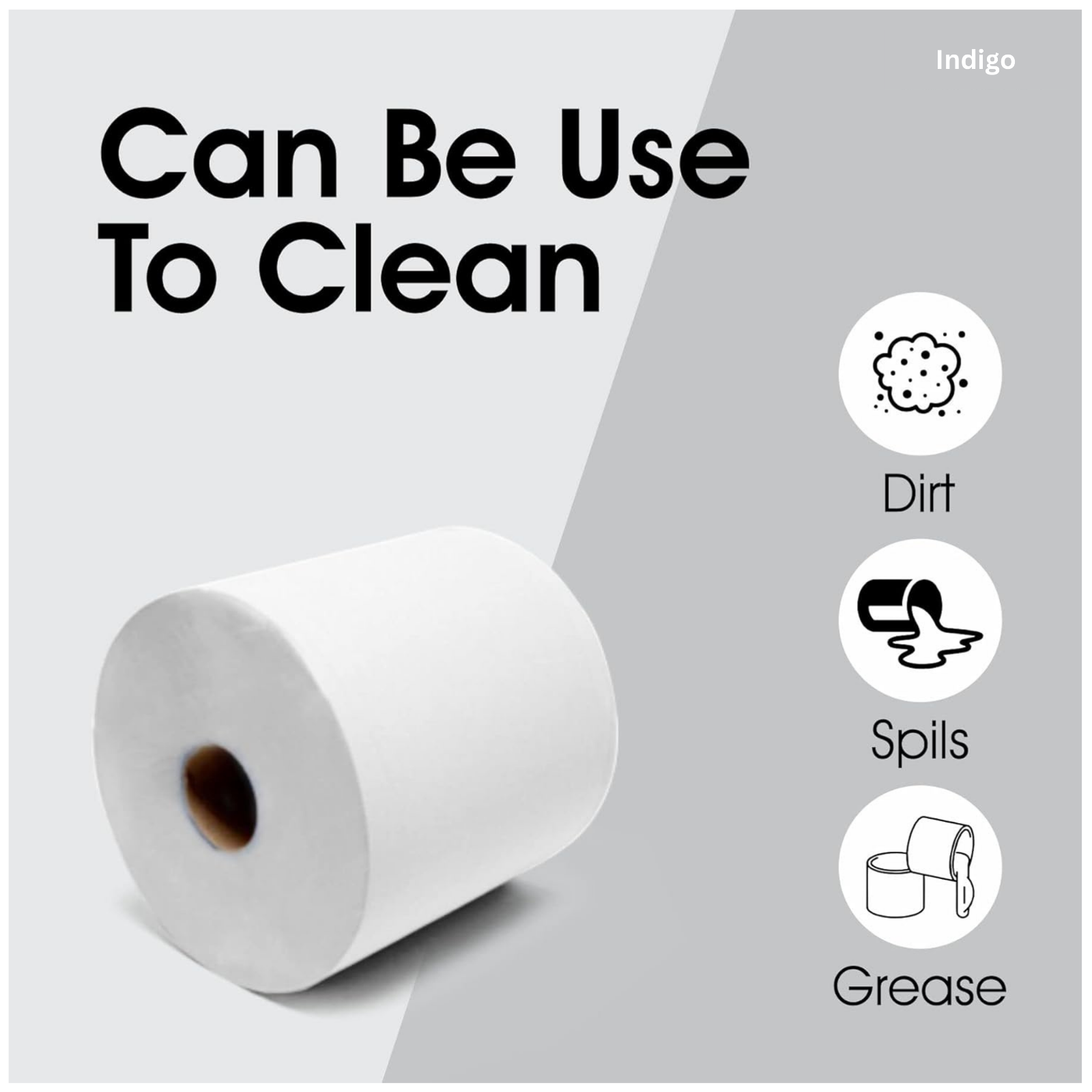 Indigo Centrefeed White Roll 2ply Kitchen Wipes Paper Towel Tissue 300 indigo-centrefeed-white-roll-2ply-kitchen-wipes-paper-towel-tissue-300