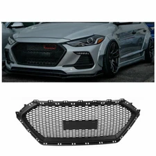 ABS Front Grille for Hyundai Elantra 2017-2018 Sedan Honeycomb Style Matte Black