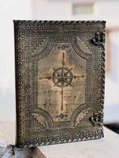 Top Choice Refined Leather Compass Binder Organizer Folder A4 Binder Grimoire