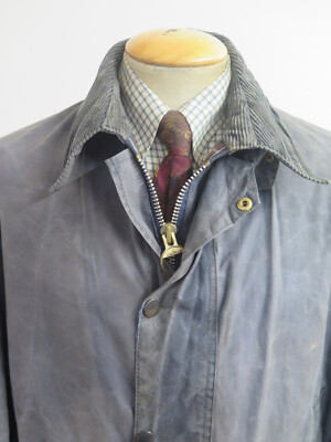 Vintage Barbour A205 Border Waxed Cotton Jacket / Coat - XL 46