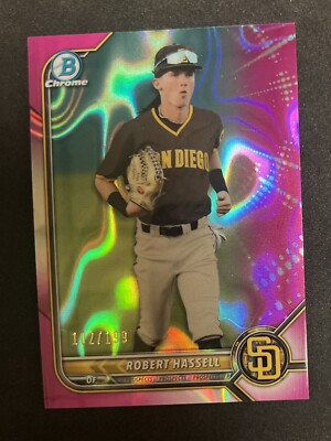 2022 Bowman Chrome Prospects Baseball Fuchsia Lava #BCP133 Robert Hassell /199