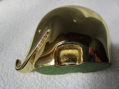 seltener COLANI Elefant Drumbo Messing massiv 965g Dresdner Bank Briefbeschwerer - Picture 6 of 7
