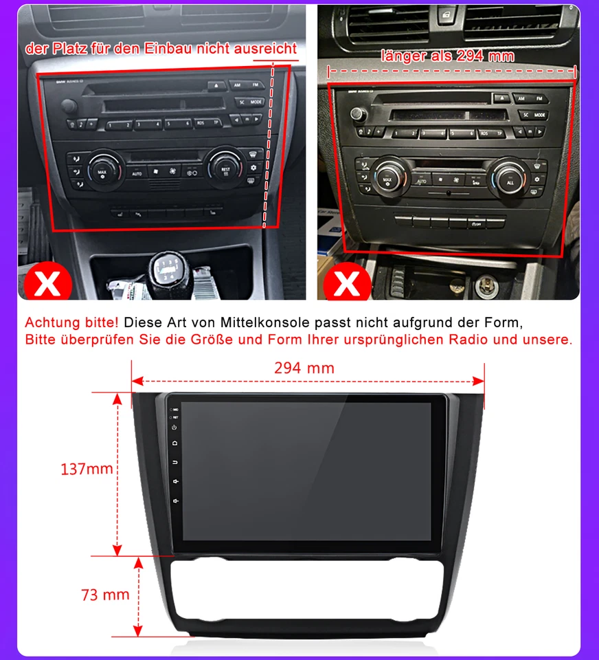 9 Zoll Für BMW 1er E81 E82 E87 E88 2004-2011 Android13 Autoradio SWC GPS FM DAB+ - Bild 3 von 4