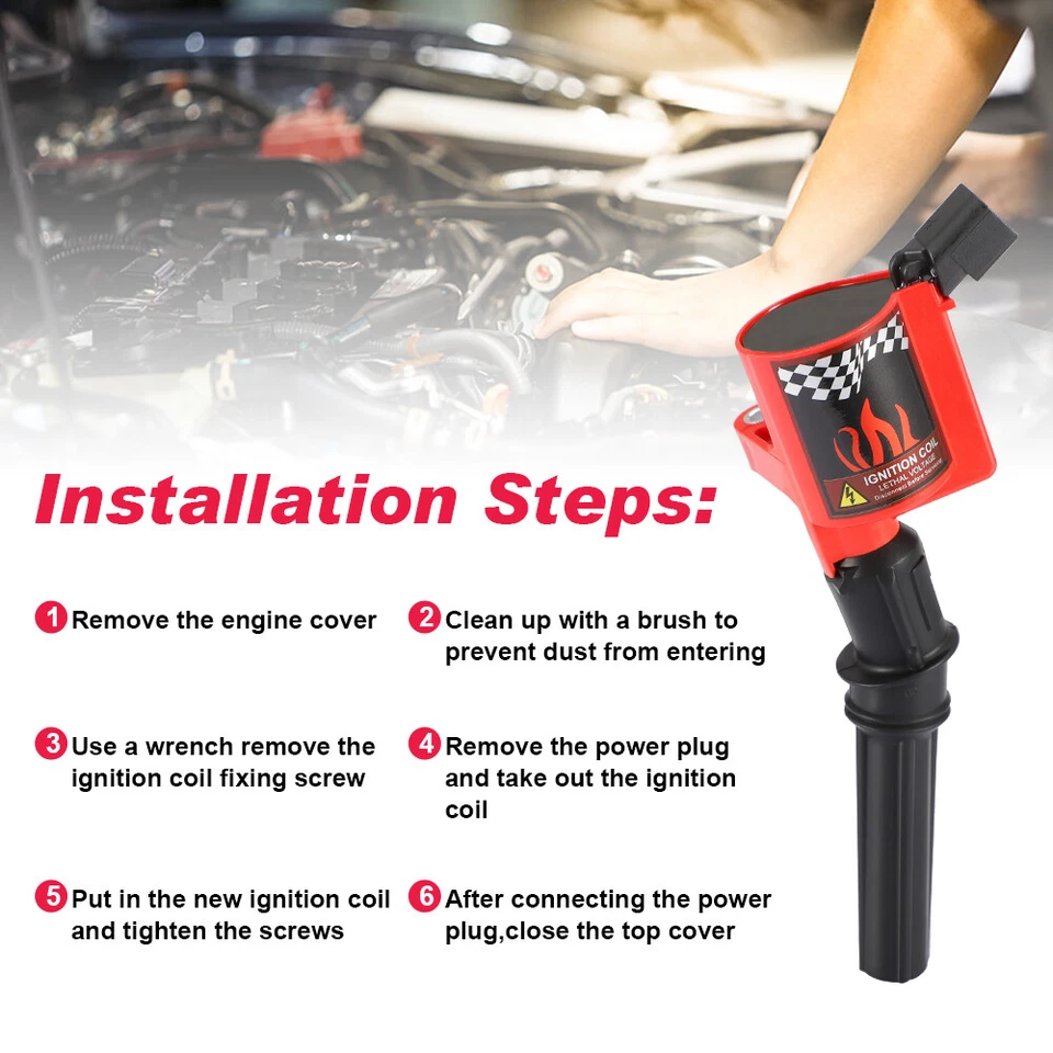 For 1998-2011 Lincoln Town Car Grand Marquis 4.6L Ignition Coils+Spark Plugs - Image 4 of 4